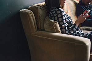 two people on couch